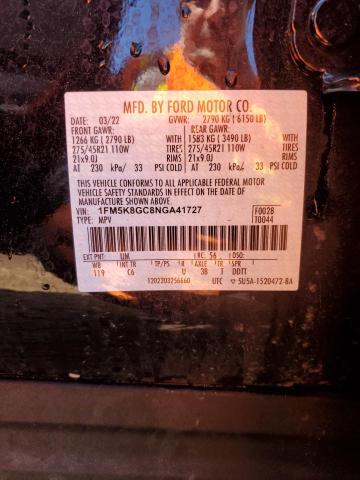 1FM5K8GC8NGA41727 Ford Explorer St