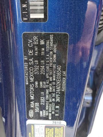3KPF24AD2KE036540 KIA FORTE FE