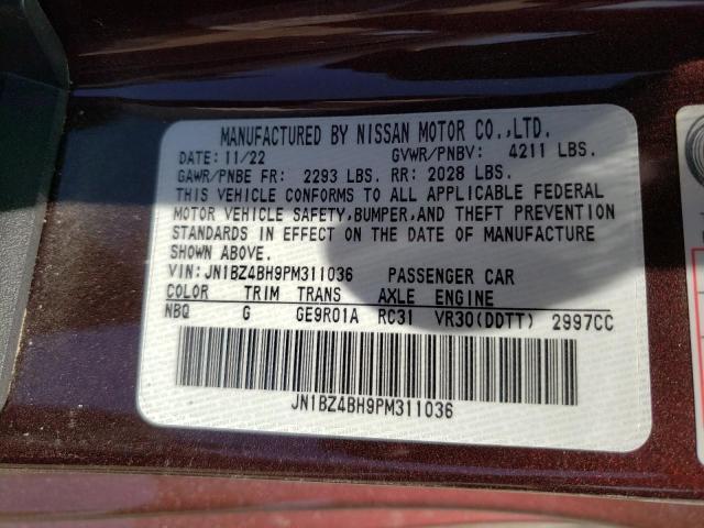 2023 NISSAN Z PERFORMA JN1BZ4BH9PM311036