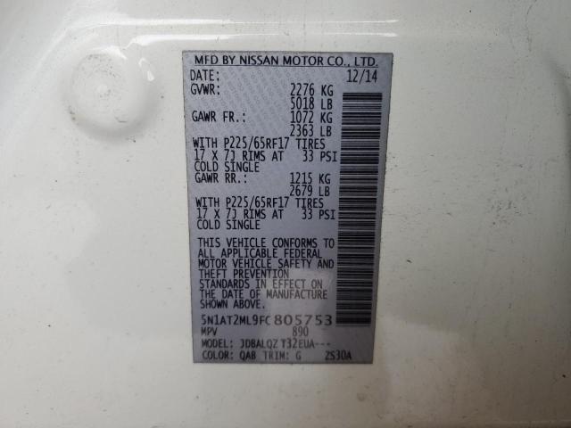 5N1AT2ML9FC805753 Nissan ROGUE S