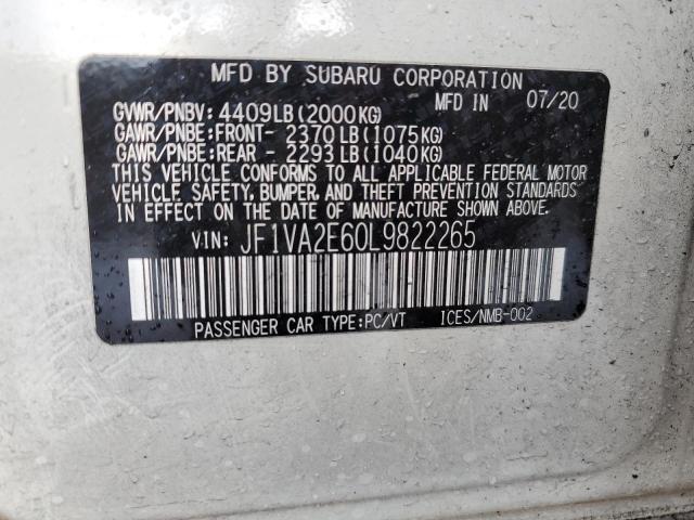 JF1VA2E60L9822265 Subaru Wrx Sti