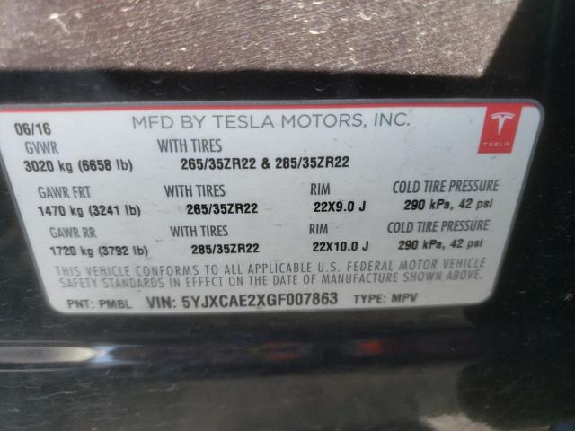 5YJXCAE2XGF007863 Tesla MODEL X