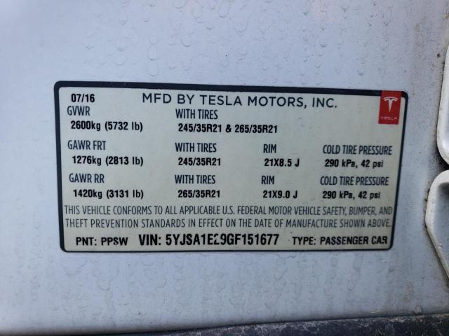 5YJSA1E29GF151677 Tesla MODEL S