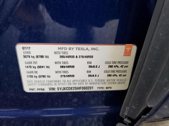 5YJXCDE25HF060201 Tesla MODEL X