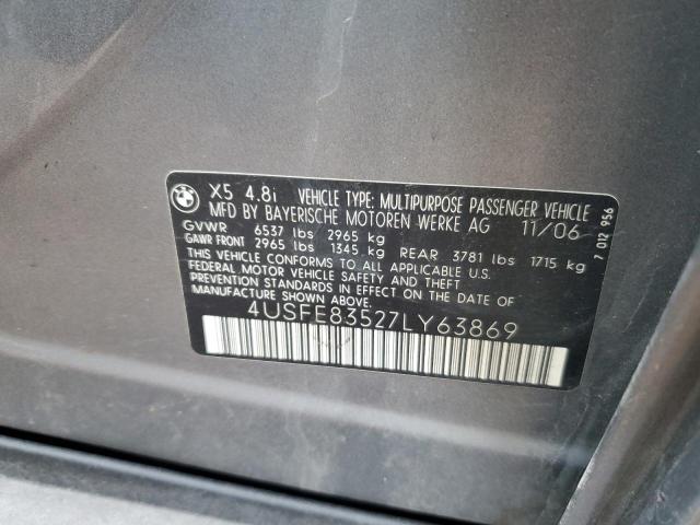 2007 BMW X5 4.8I - 4USFE83527LY63869