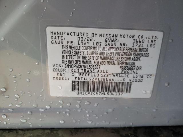 2022 NISSAN KICKS SV - 3N1CP5CV7NL506337