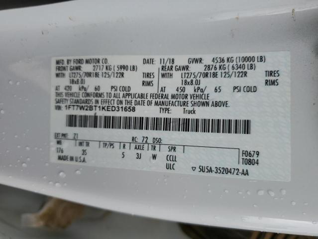 1FT7W2BT1KED31658 Ford F250 Super Duty