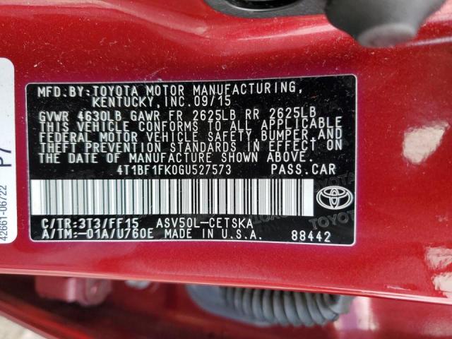 2016 TOYOTA CAMRY LE X 4T1BF1FK0GU527573