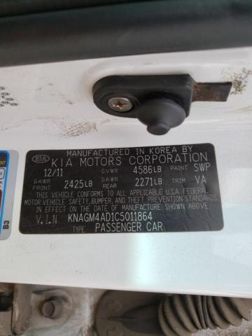 KNAGM4AD1C5011864 KIA OPTIMA HYBRID