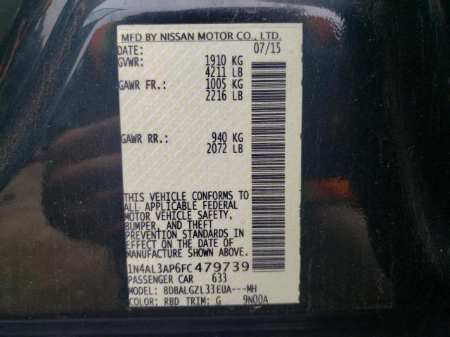 1N4AL3AP6FC479739 | 2015 NISSAN ALTIMA 2.5