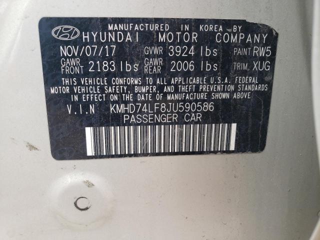 2018 HYUNDAI ELANTRA SE KMHD74LF8JU590586