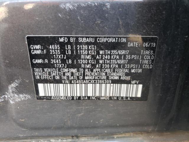 4S4BSABCXK3386309 Subaru Outback 2.5i