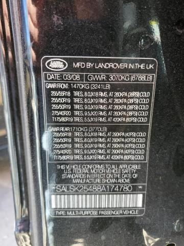 SALSK25488A174780 Land Rover Range Rover Sport Hse