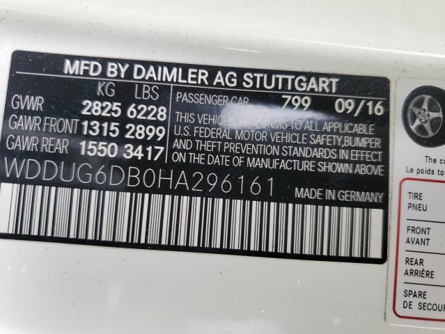 WDDUG6DB0HA296161 Mercedes-Benz S 550e