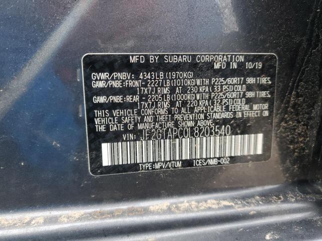 JF2GTAPC0L8203540 Subaru Crosstrek Premium