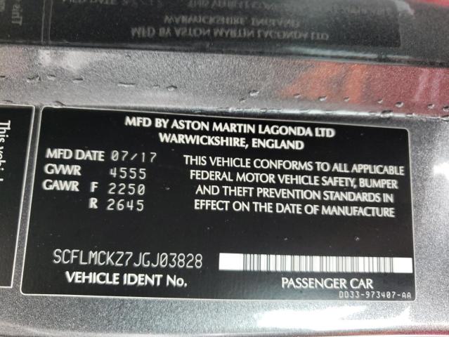2018 ASTON MARTIN VANQUISH S - SCFLMCKZ7JGJ03828