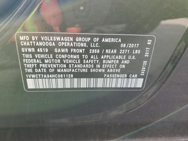 2017 VOLKSWAGEN PASSAT SEL - 1VWCT7A34HC081128