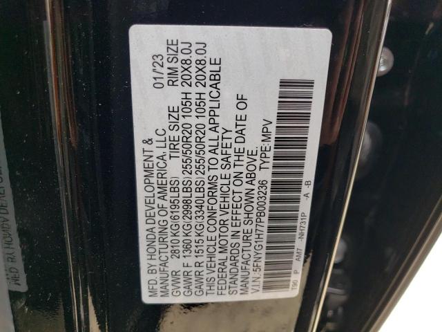 2023 HONDA PILOT TOUR - 5FNYG1H77PB003236