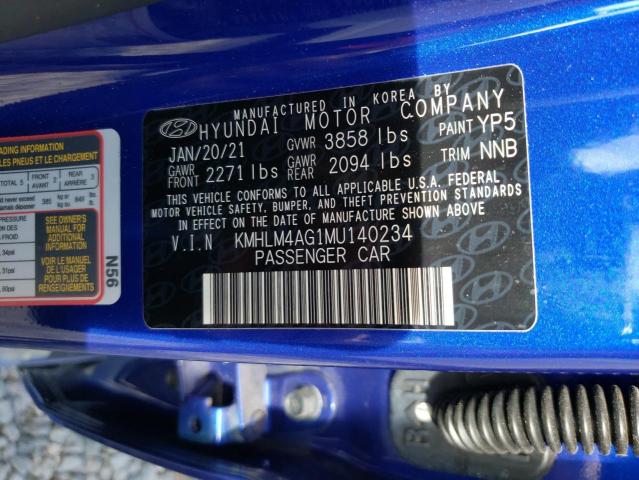 2021 HYUNDAI ELANTRA SE KMHLM4AG1MU140234