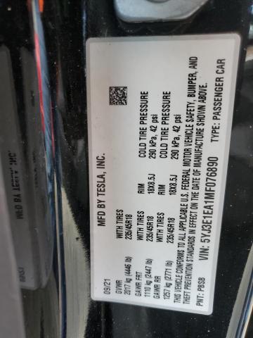 5YJ3E1EA1MF076890 Tesla MODEL 3