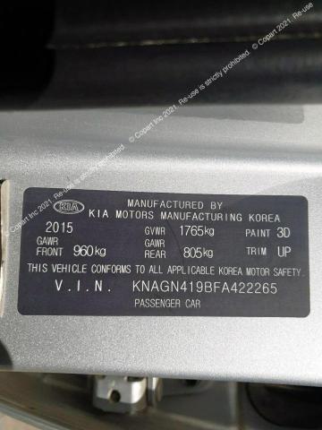 KNAGN419BFA422265 KIA Optima