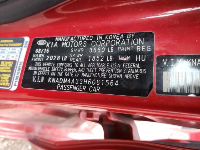 KNADM4A33H6061564 KIA RIO LX