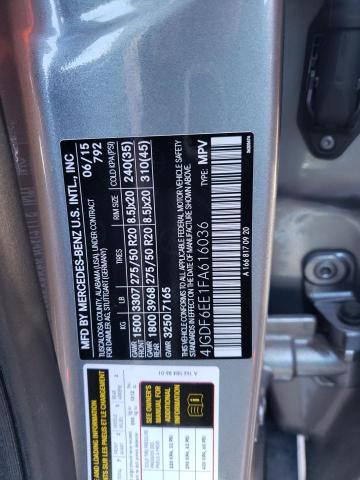 2015 MERCEDES-BENZ GL 450 4MA - 4JGDF6EE1FA616036