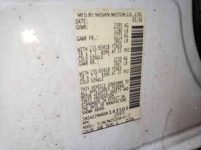 5N1AZ2MH6GN143503 Nissan MURANO S