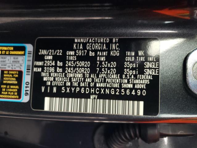 5XYP6DHCXNG256490 KIA Telluride S