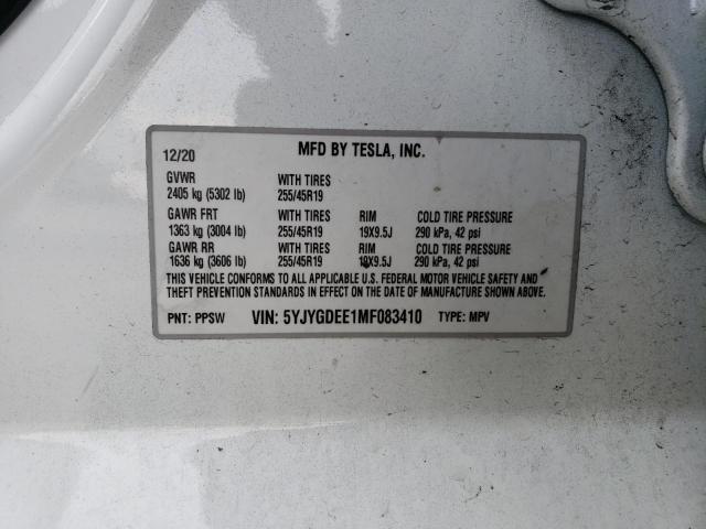 5YJYGDEE1MF083410 Tesla Model Y