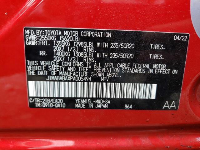 2023 TOYOTA BZ4X XLE JTMABABAXPA005494