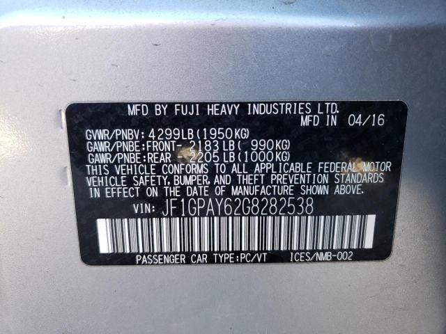 JF1GPAY62G8282538 Subaru Impreza Sport Limited