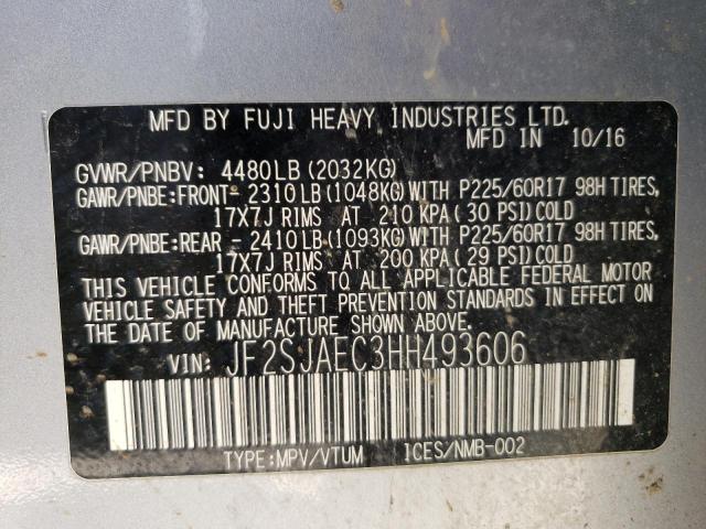 JF2SJAEC3HH493606 Subaru Forester 2.5i Premium