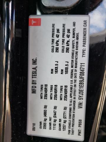 5YJ3E1EB9JF084711 Tesla MODEL 3