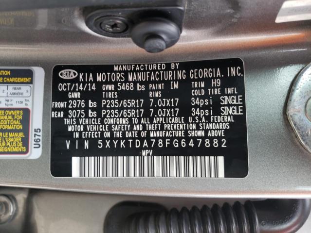 5XYKTDA78FG647882 KIA SORENTO LX
