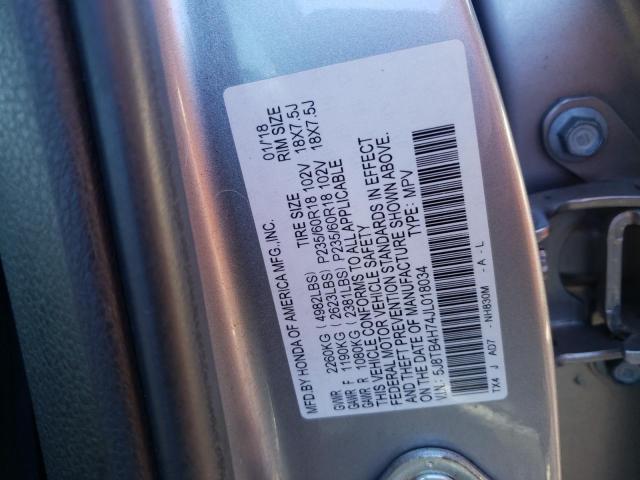 2018 ACURA RDX ADVANC - 5J8TB4H74JL018034