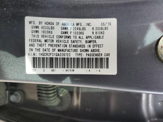2016 HONDA ACCORD LX - 1HGCR2F31GA209723