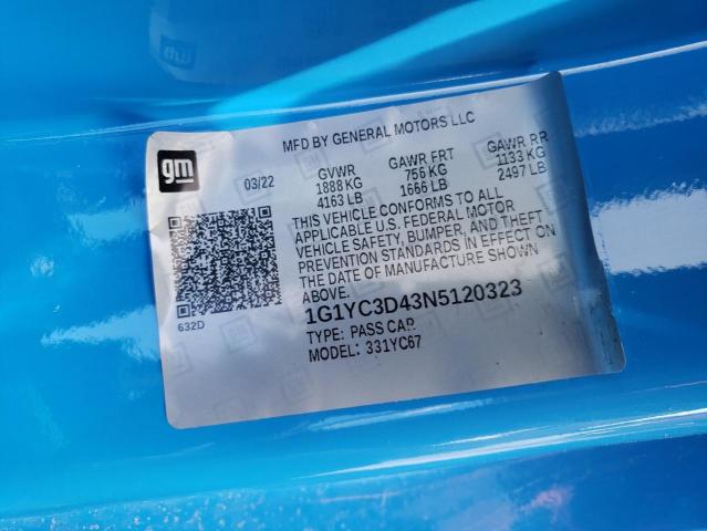 2022 CHEVROLET CORVETTE S - 1G1YC3D43N5120323