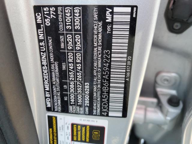 4JGDA5HB6FA594223 Mercedes-Benz Ml 350 4matic