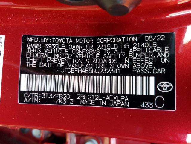 JTDEPMAE5NJ232341 Toyota COROLLA LE