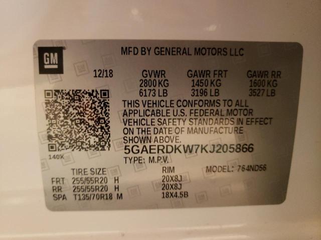 2019 BUICK ENCLAVE AV - 5GAERDKW7KJ205866