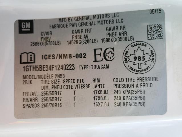 1GTH5BE34F1240223 GMC CANYON SLE