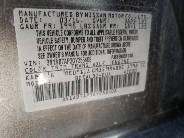 3N1AB7AP3GY255408 Nissan SENTRA S