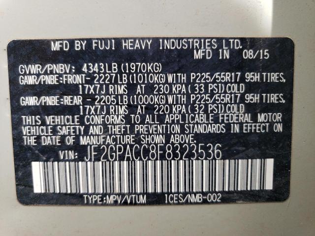 JF2GPACC8F8323536 Subaru Xv Crosstrek 2.0 Premium