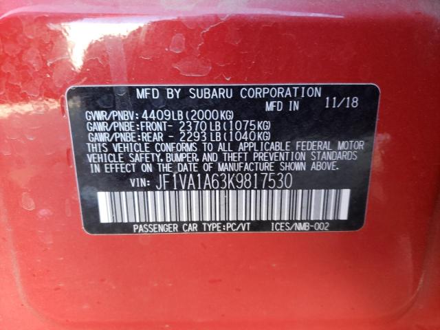 JF1VA1A63K9817530 Subaru WRX