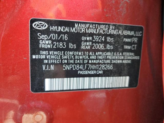 5NPD84LF7HH128266 Hyundai ELANTRA SE