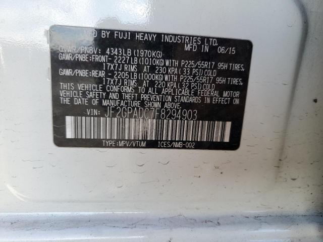 JF2GPADC7F8294903 Subaru Xv Crosstrek 2.0 Premium