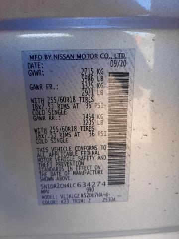 5N1DR2CN4LC634274 Nissan Pathfinder Sl