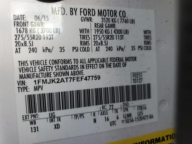 1FMJK2AT7FEF47759 Ford Expedition El Limited