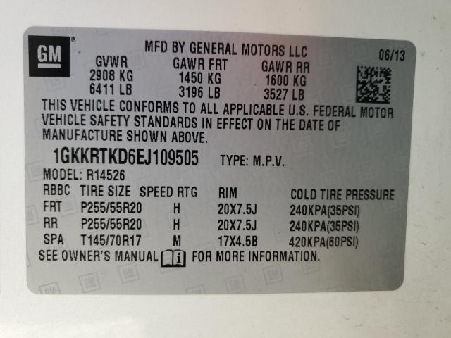1GKKRTKD6EJ109505 GMC Acadia Denali